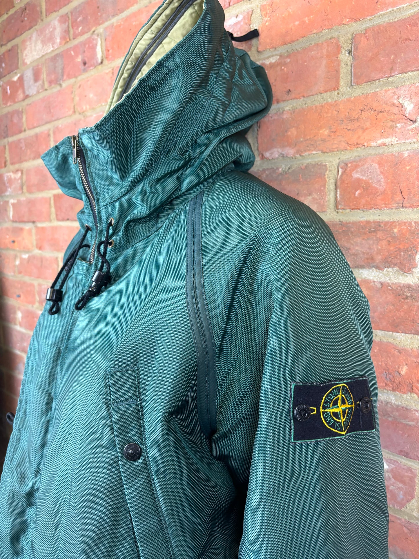 Stone Island Green Oxford Nylon Parka Jacket