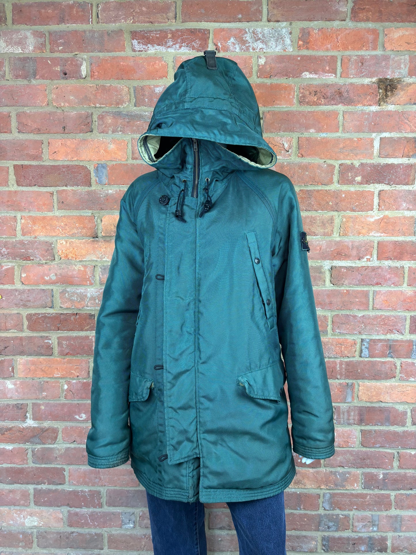 Stone Island Green Oxford Nylon Parka Jacket